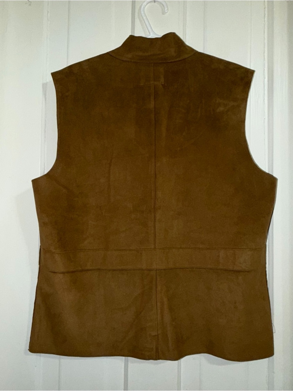 Ralph Lauren women's size XL Tan faux Suede Vest waistcoat zipper - Picture 2 of 4